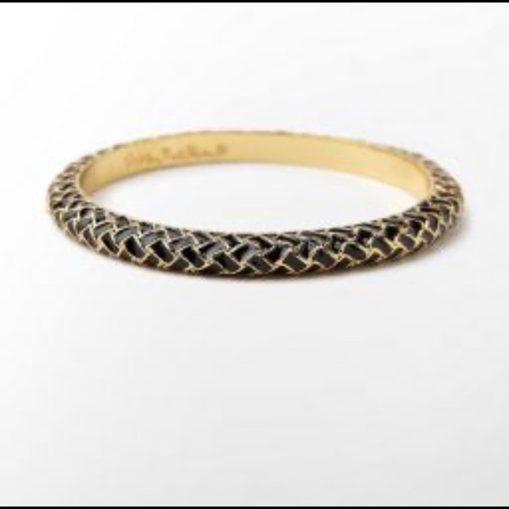 Lilly Pulitzer black and gold basket weave bangle